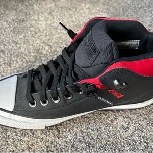 Converse High Top Sneakers - Black with Red Trim
